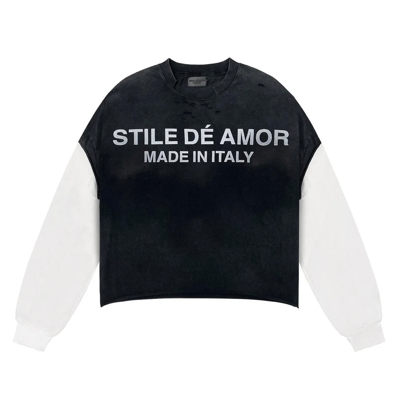 Stile De Amor - Nero Su Bianco L/S Tee - Black