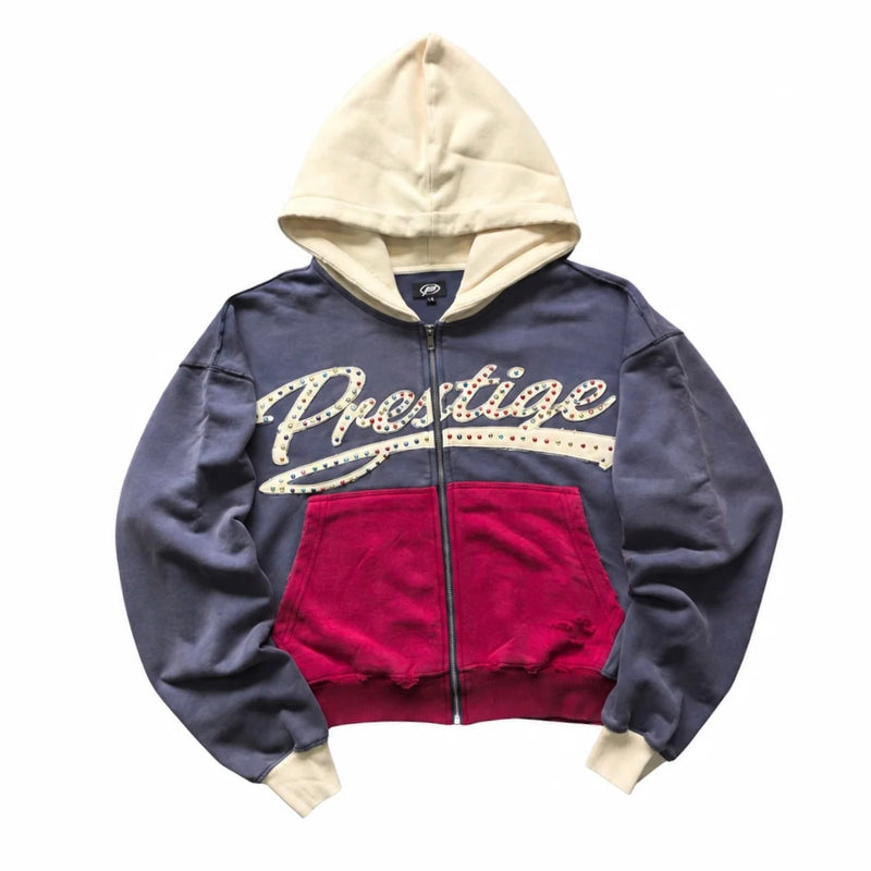 Prestige Collections - Gemstone Zip-Up - Cream