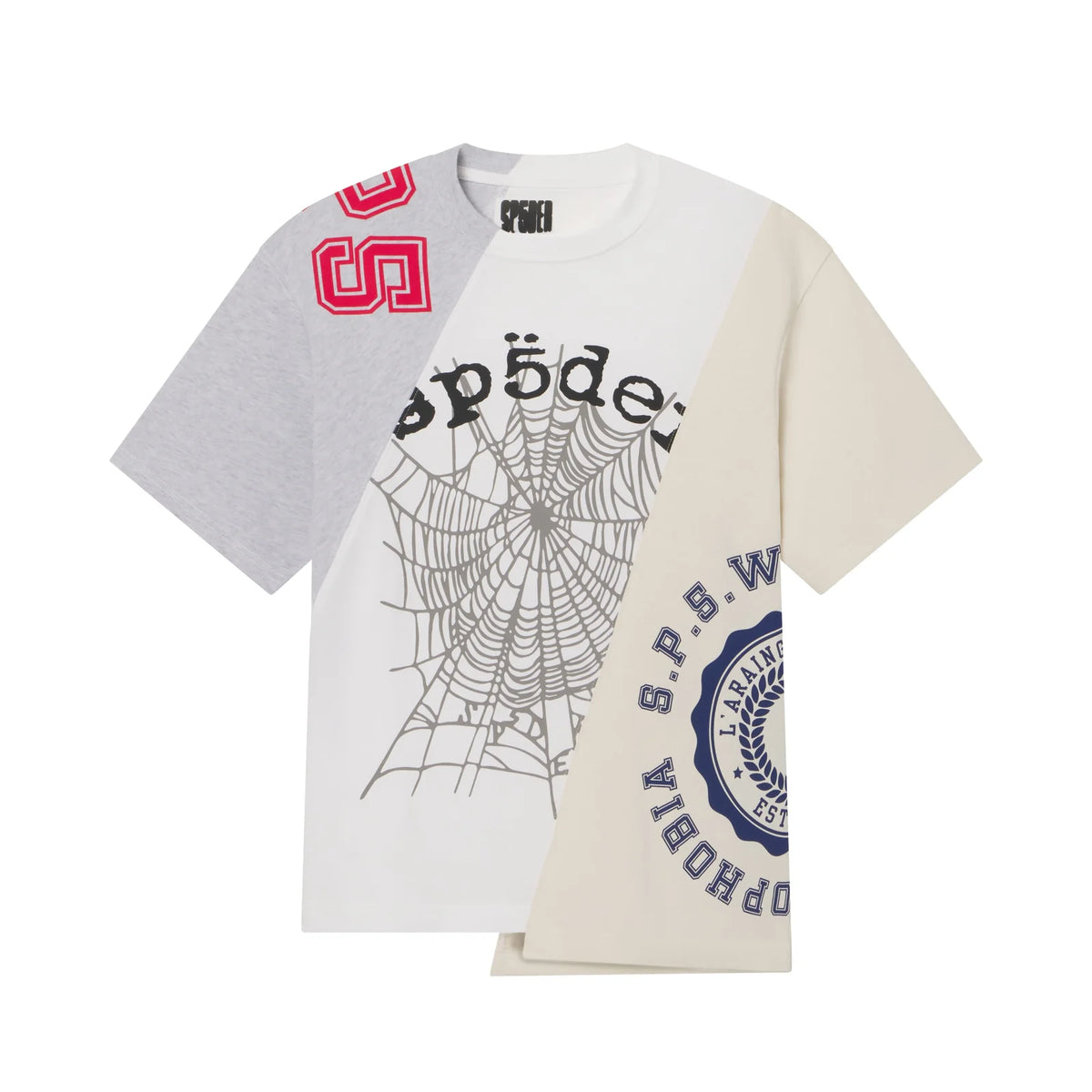 SP5DER - Asymmetrical 5 Tee - Heather Grey