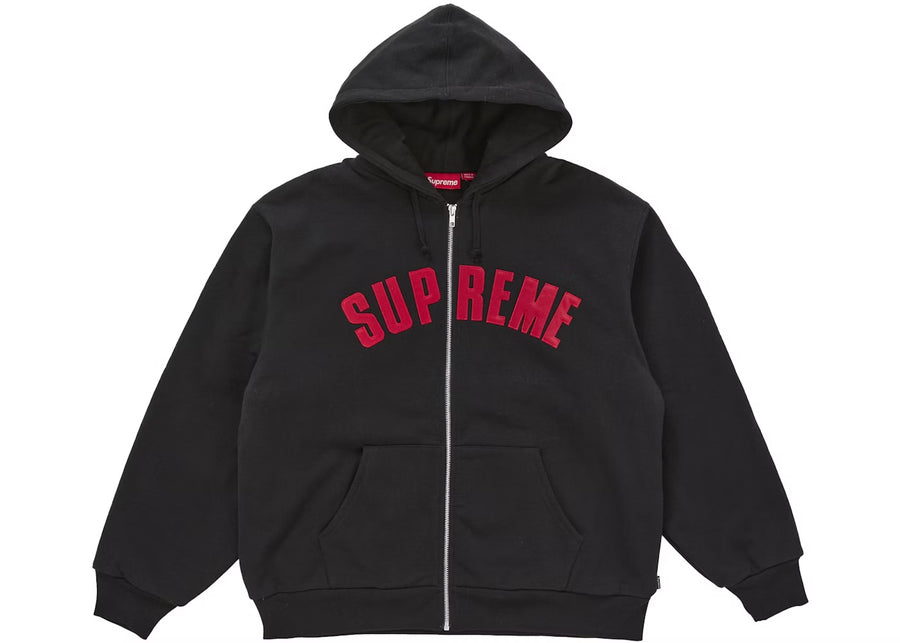 Supreme Arc Thermal Lined Zip Up Hoodie -Black/Red