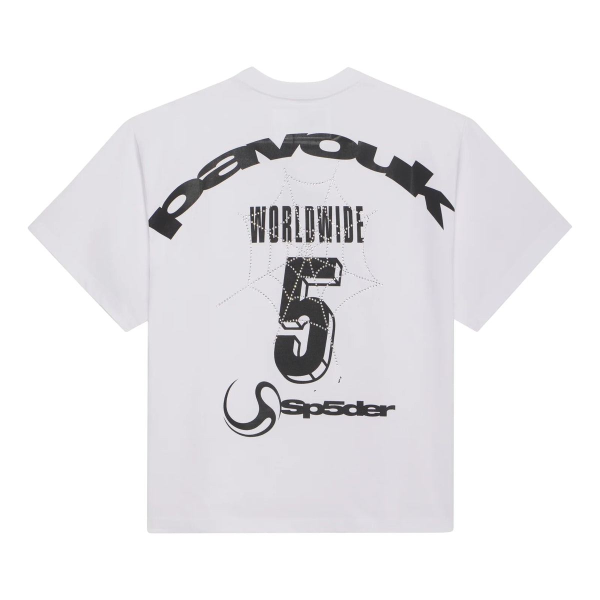 SP5DER - Pavouk Rhinestone Tee - White