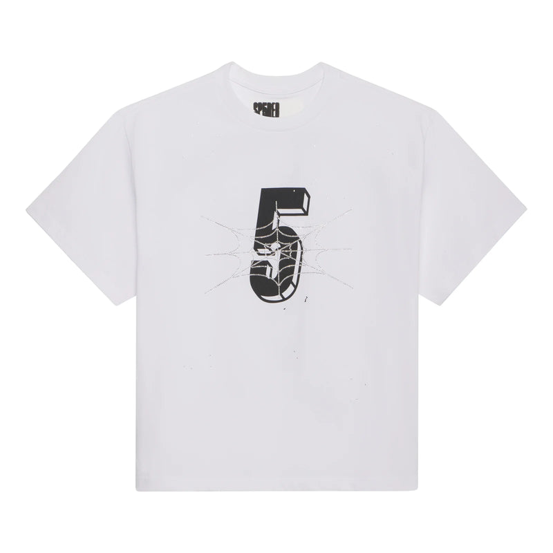 SP5DER - Pavouk Rhinestone Tee - White