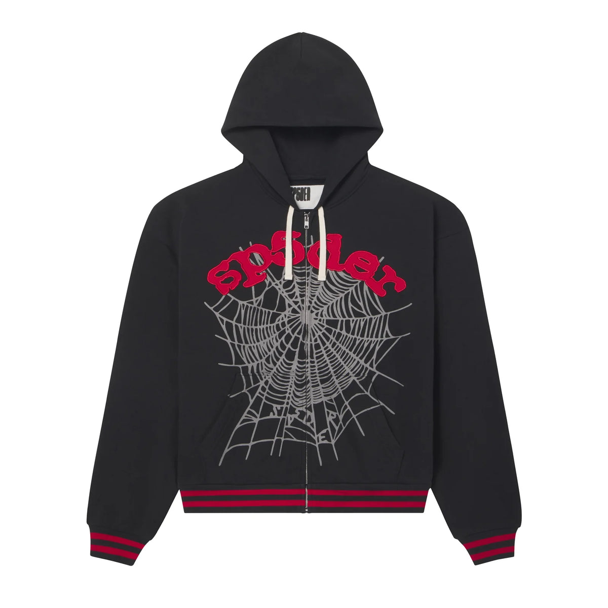 SP5DER - OG Logo Stripe Zip Hoodie - Onyx