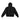 Black Bottega Desires Tech Jacket Hoodie, back view. Hood, ribbed cuffs & hem. Bottega logo right sleeve, Desires logo left sleeve.