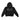 Black Bottega Desires full-zip tech hoodie with large grey BD logo on chest, "D desires" left sleeve, "B bottega" right sleeve.
