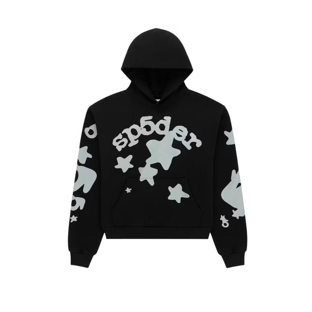 SP5DER - Reflective Beluga Hoodie - Black
