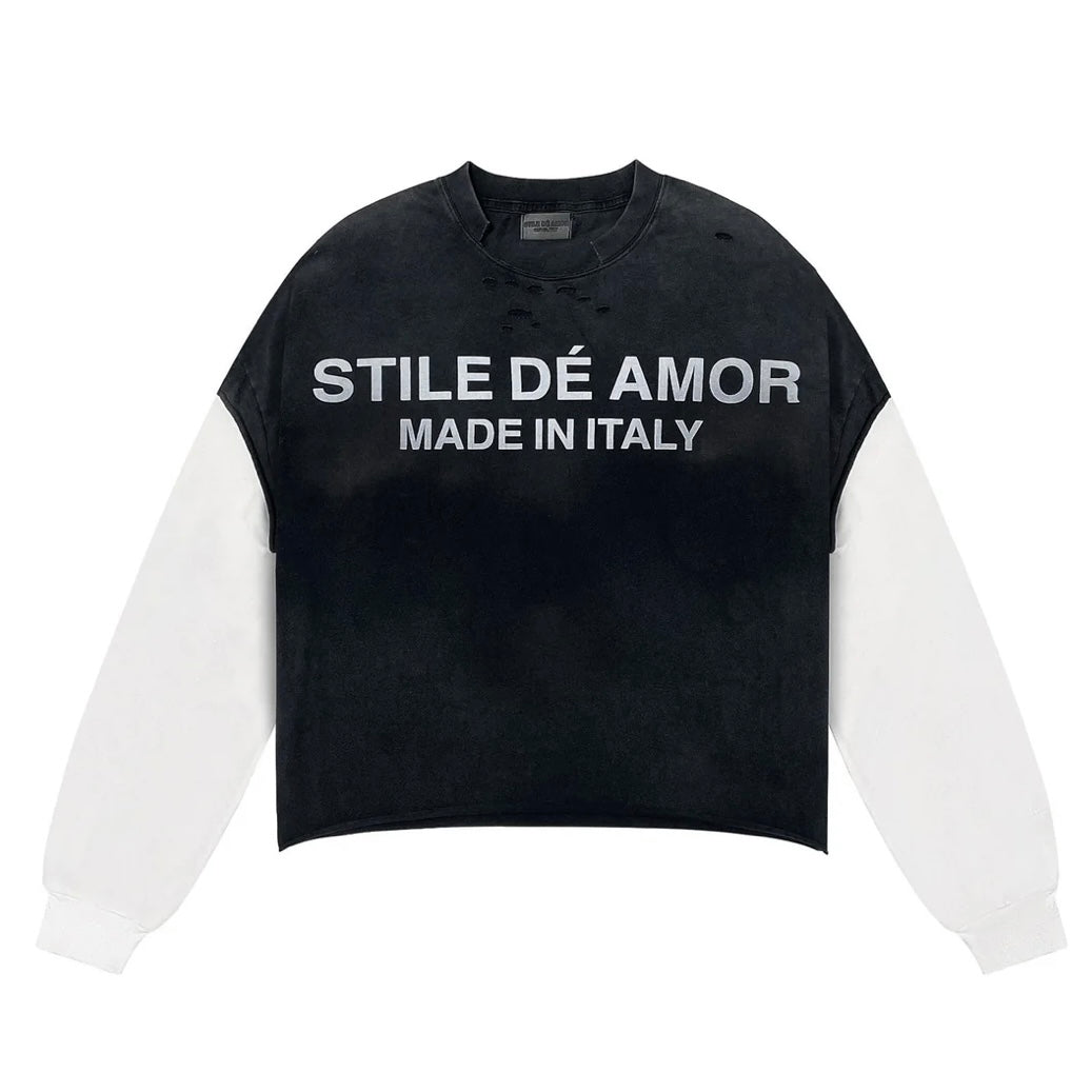 Stile De Amor - Nero Su Bianco L/S Tee - Black