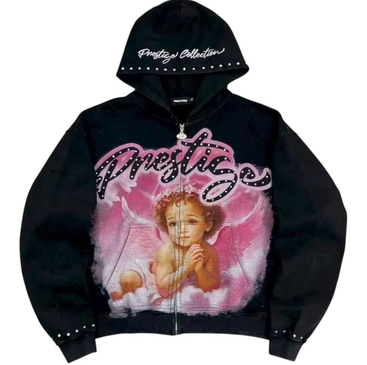 Prestige Collections - Angel Zip-Up - Black/Pink