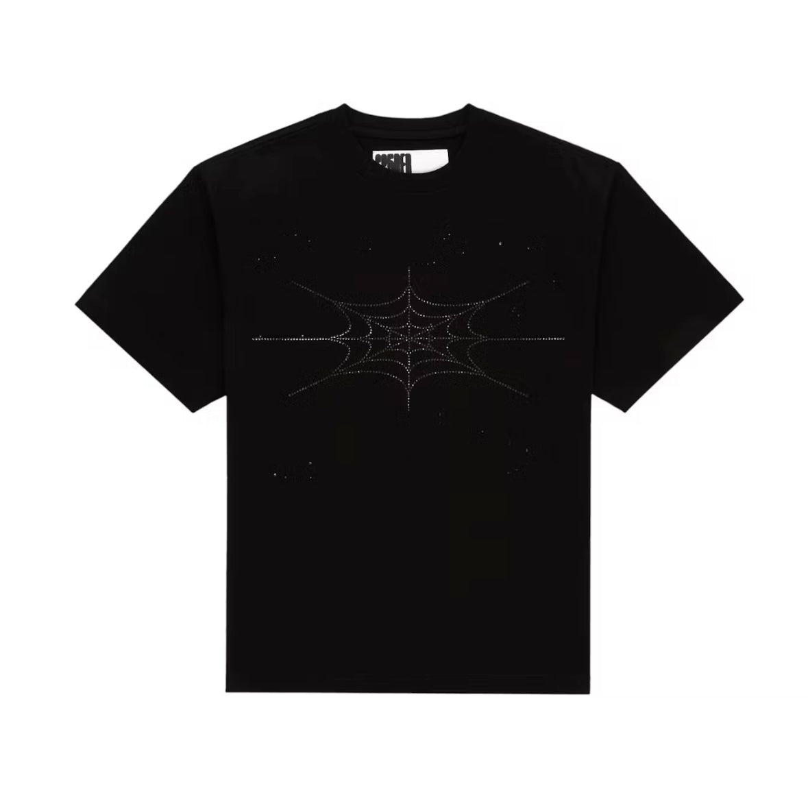 SP5DER - Rhinestone Silk Tee - Black