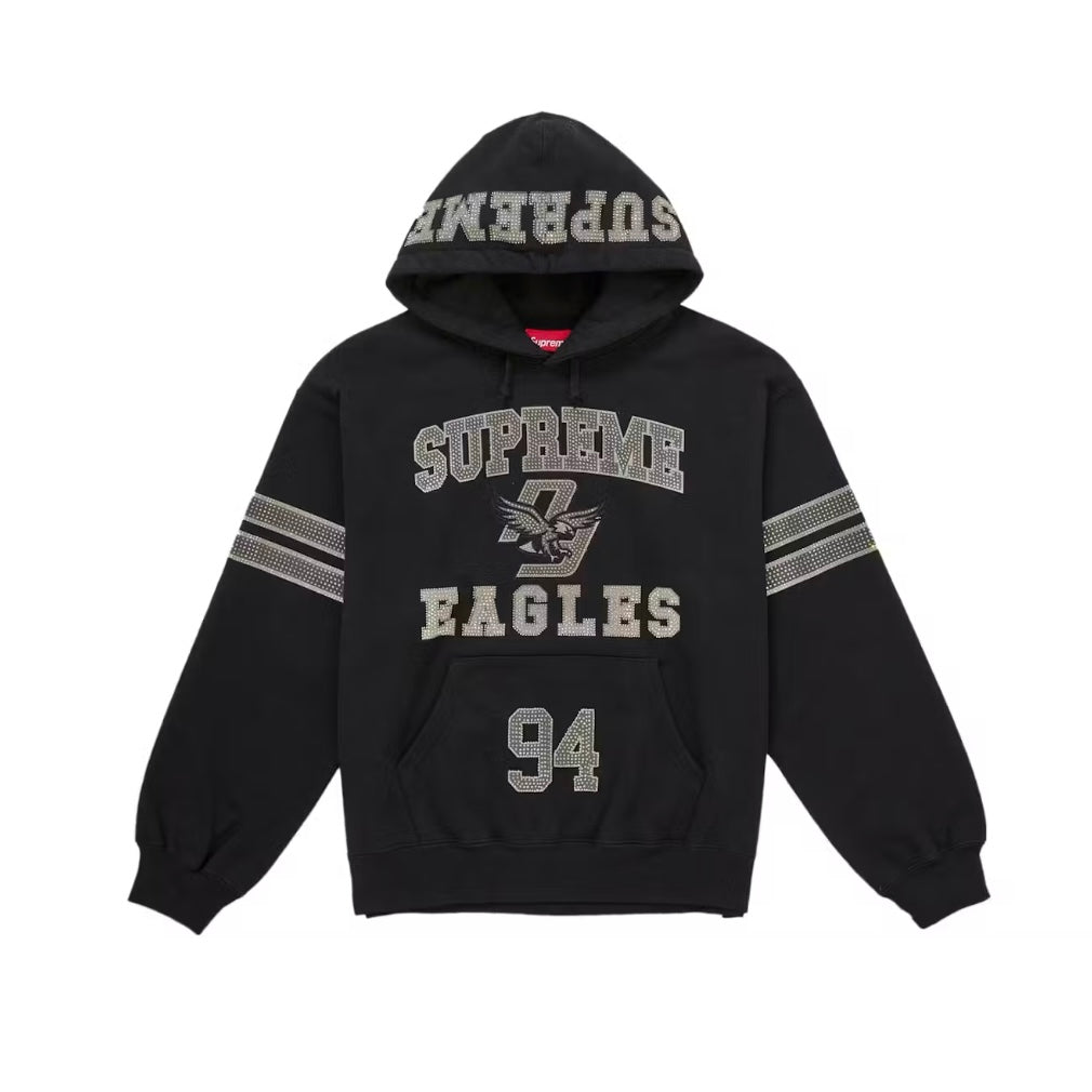 Supreme - Rhinestone Eagle Hoodie - Black