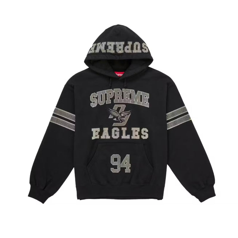 Supreme - Rhinestone Eagle Hoodie - Black