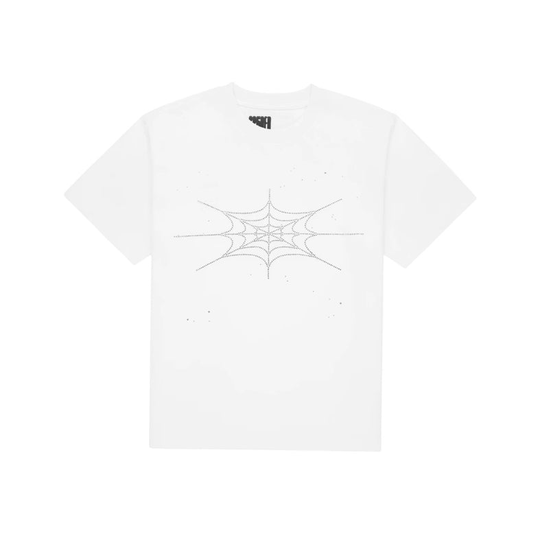 SP5DER - Rhinestone Silk Tee - White