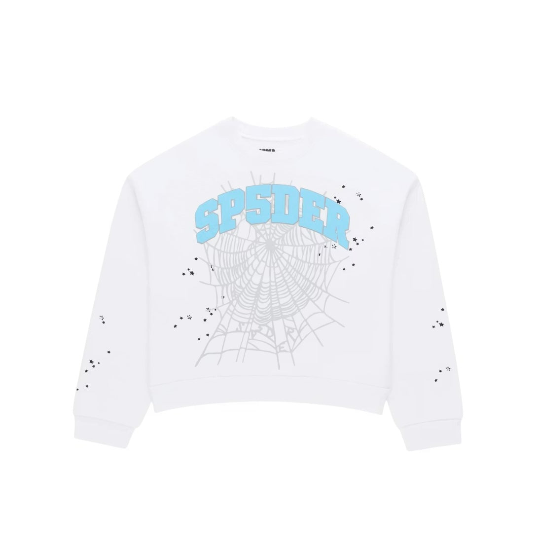 SP5DER - Varsity Web Crewneck - White