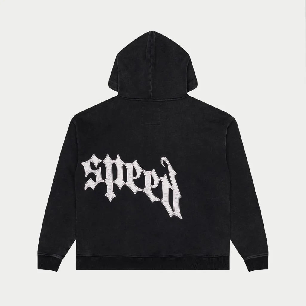 GODSPEED - OG Logo V2 Zip-Up - Black/Silver Satin