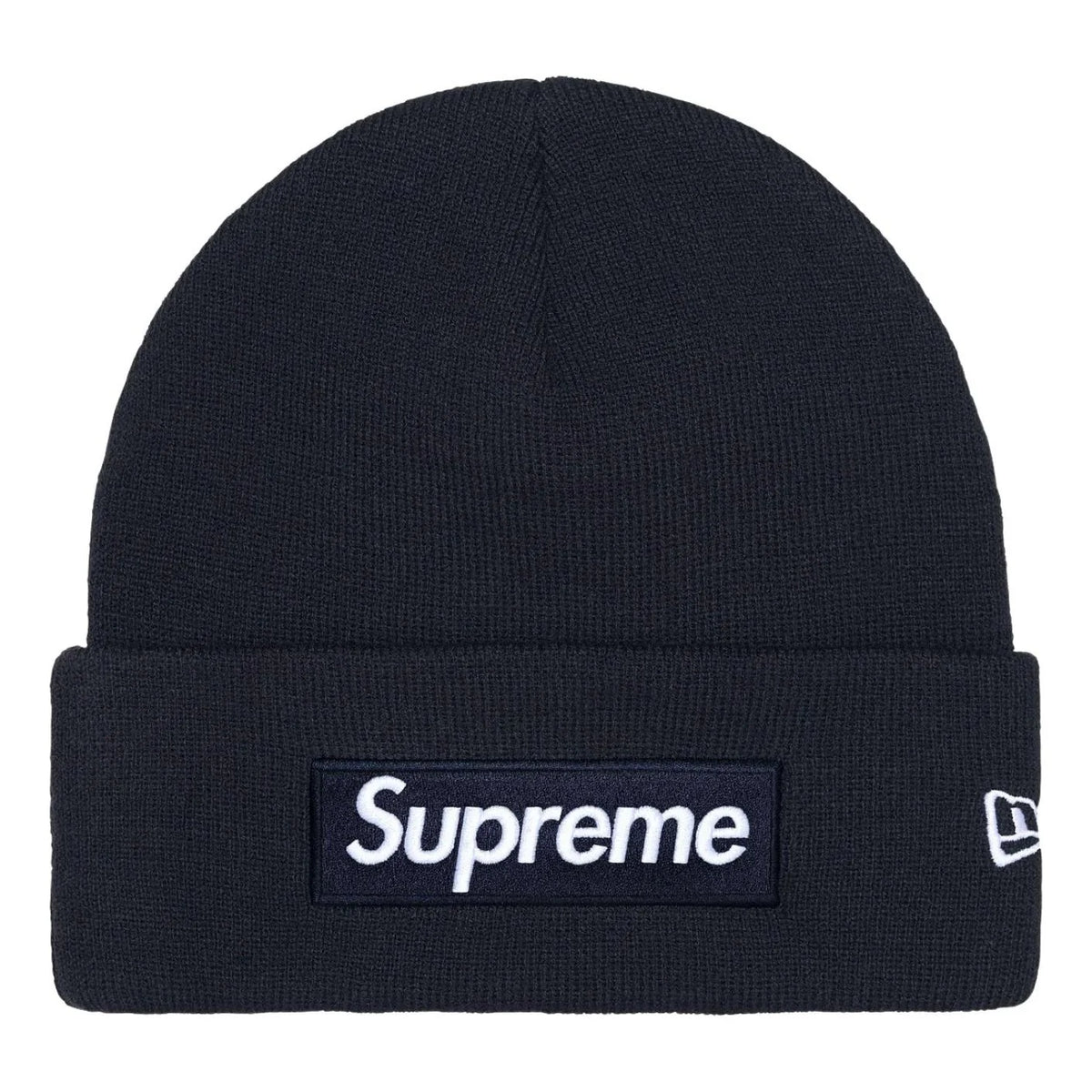 Supreme New Era Box Logo Beanie (SS25) - Navy