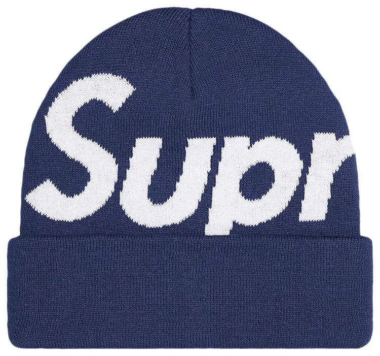 Supreme Big Logo Beanie (SS22) - Navy