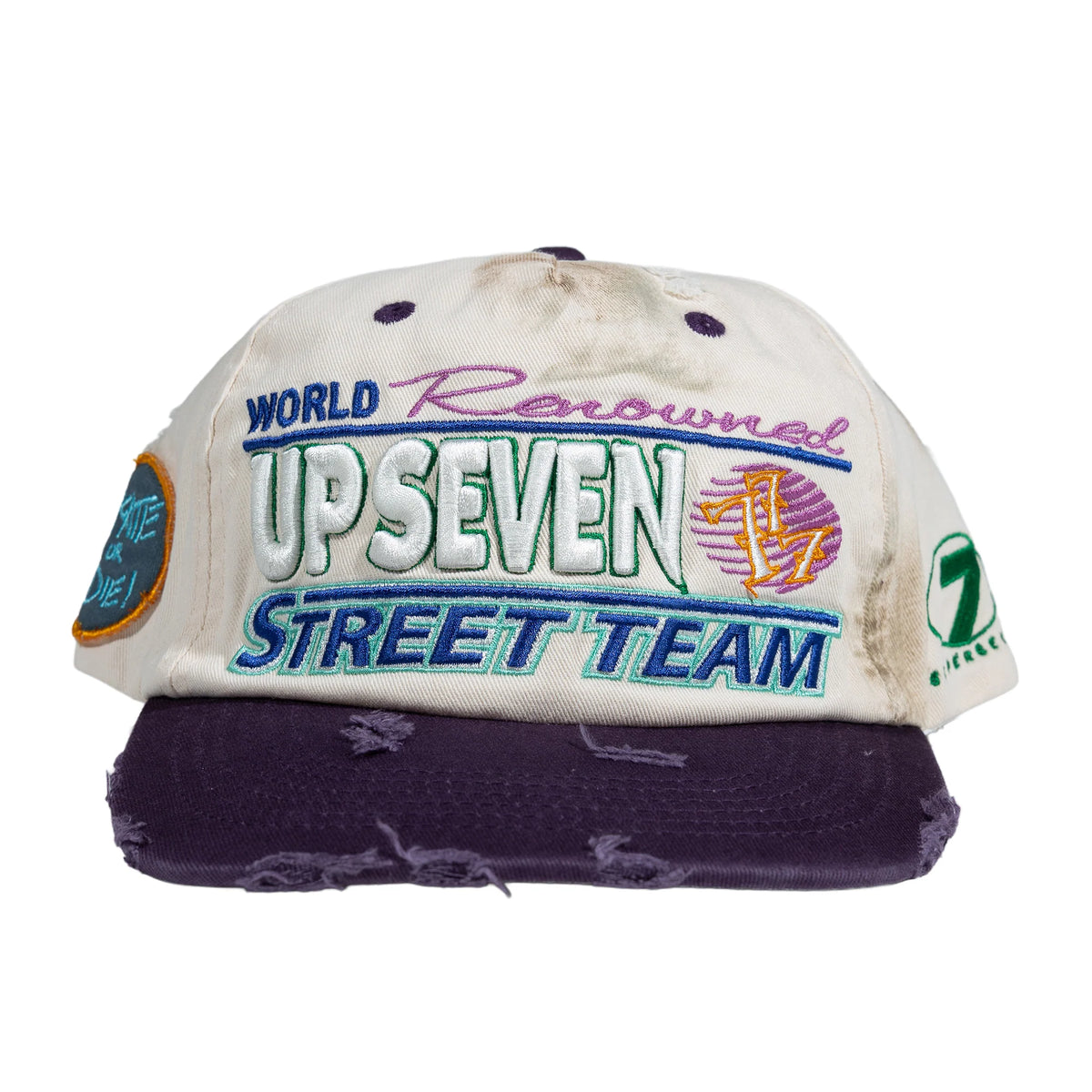 Up7Skate - Dirty Meck Intl Street Team Hat - Cream