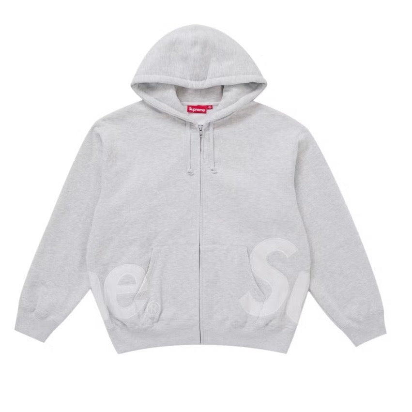 Supreme - Big Logo Zip Up Hoodie - Ash Grey