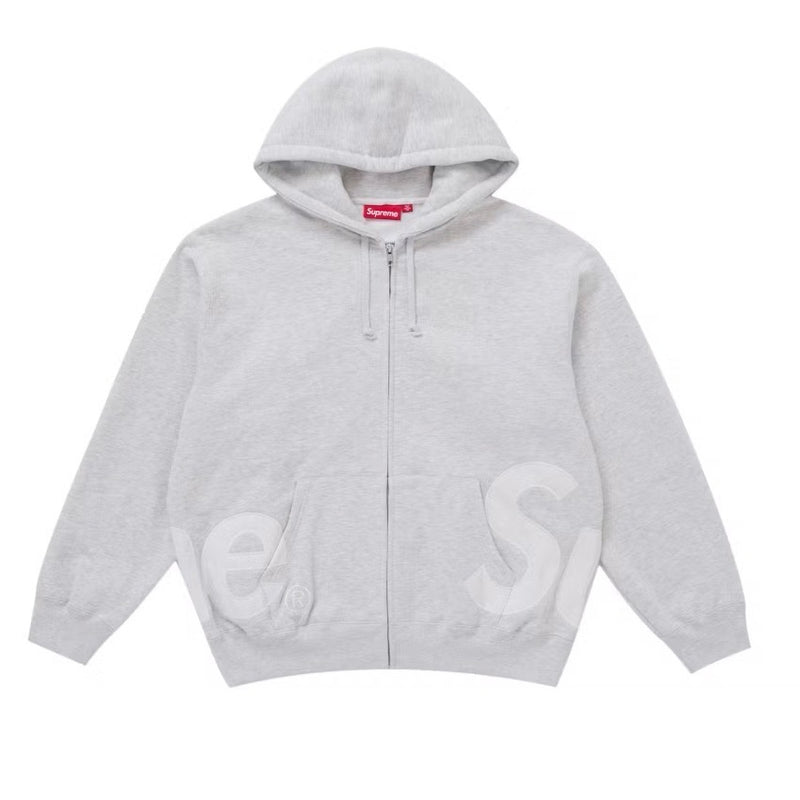 Supreme - Big Logo Zip Up Hoodie - Ash Grey