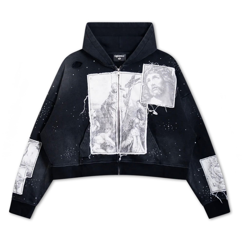 We Are Righteous - Divine Canvas Zip-Up - Black