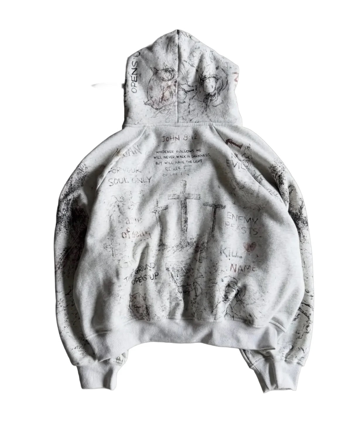 We Are Righteous - Fear No Evil Zip-Up - Grey