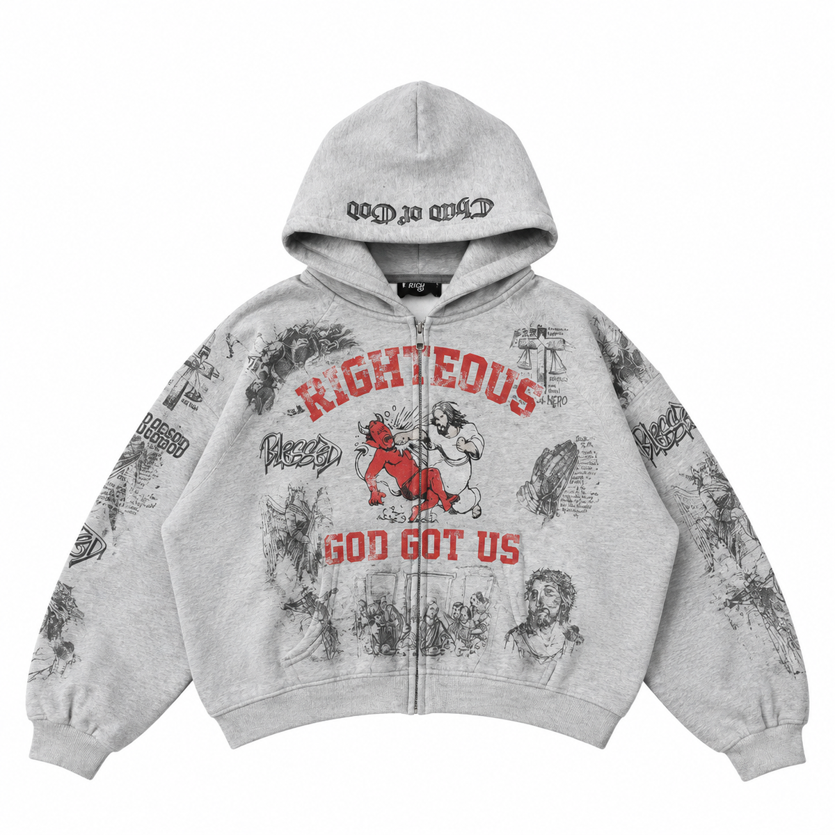 We Are Righteous - God Got Us Zip-Up - Grey