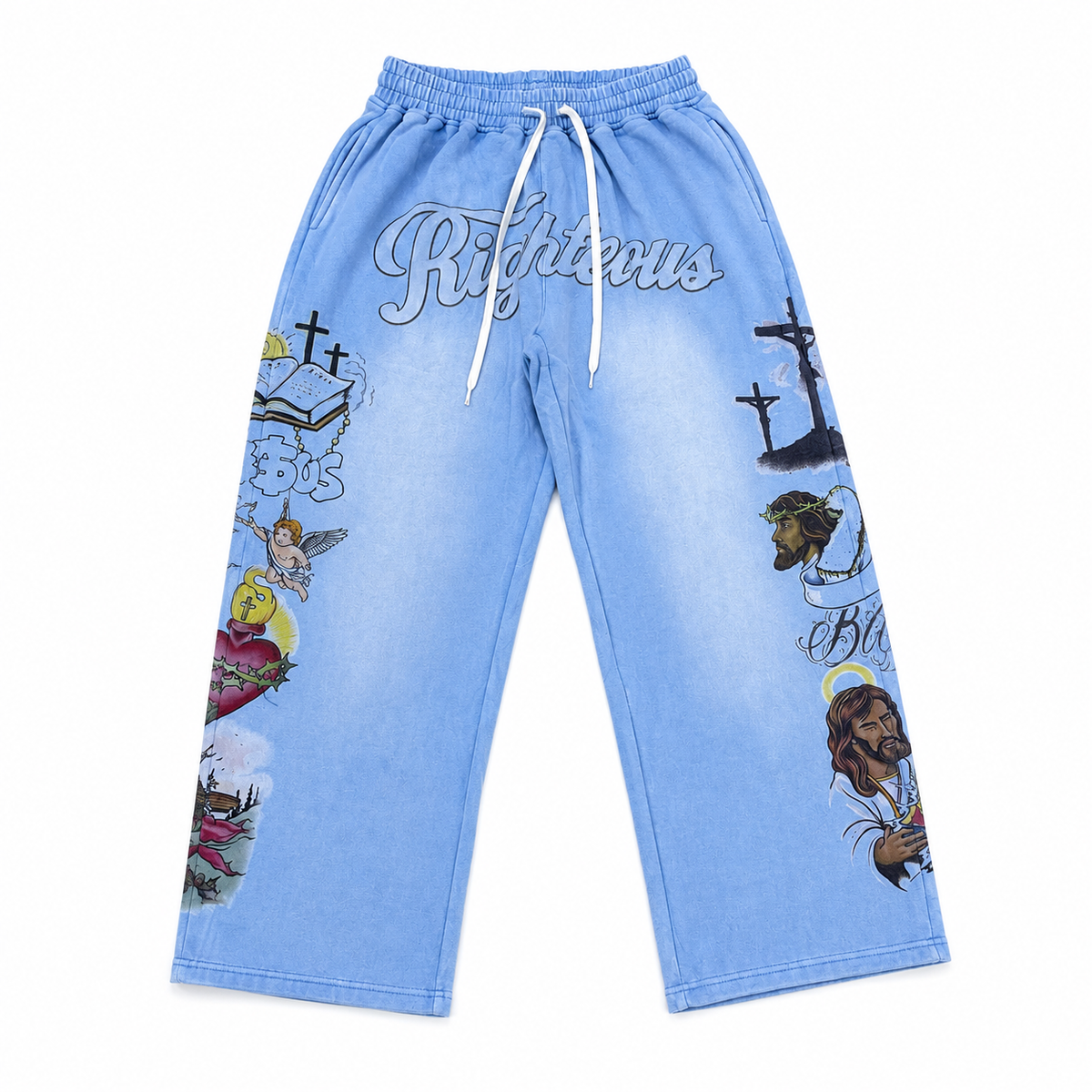 We Are Righteous - Sacred Revival Sweatpants - Blue