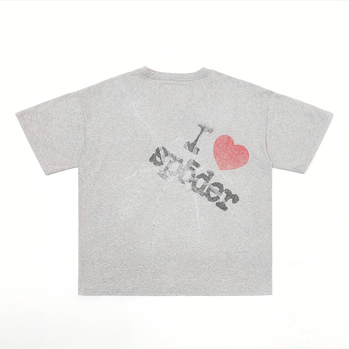 SP5DER - I Love New York Rhinestone Tee - Grey