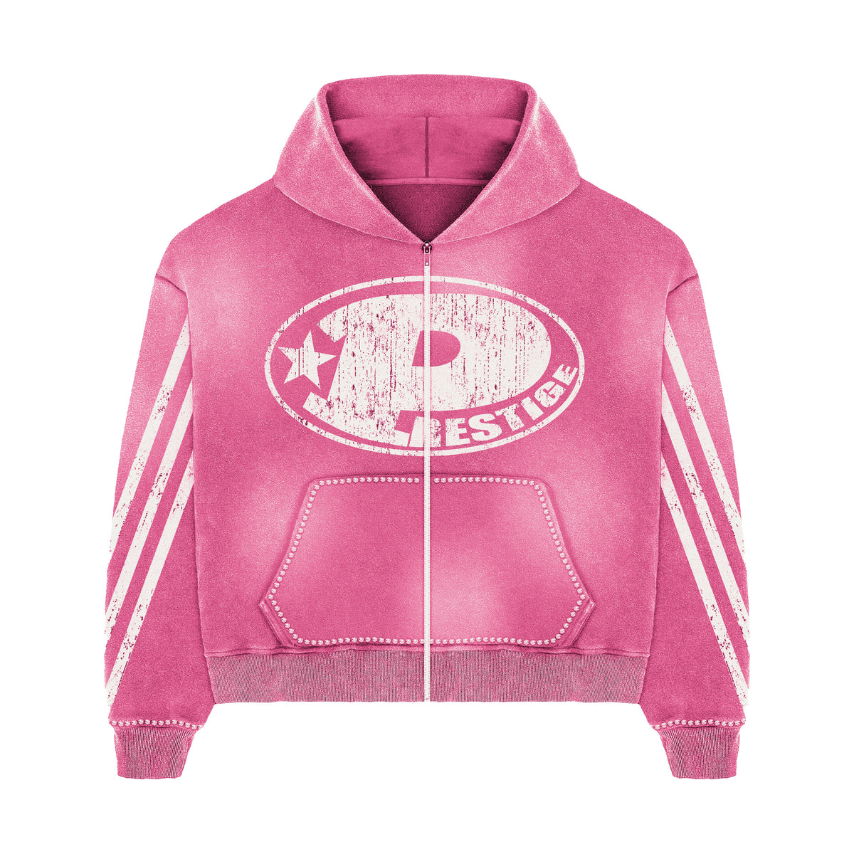Prestige Collections - P Logo Rhinestone Zip-Up - Pink