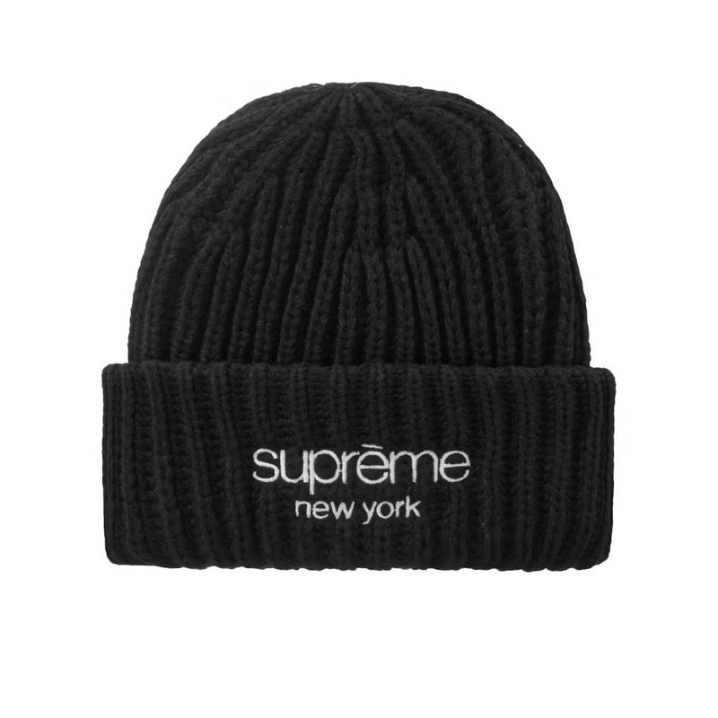 Supreme - Ribbed Classic Logo Beanie - Black