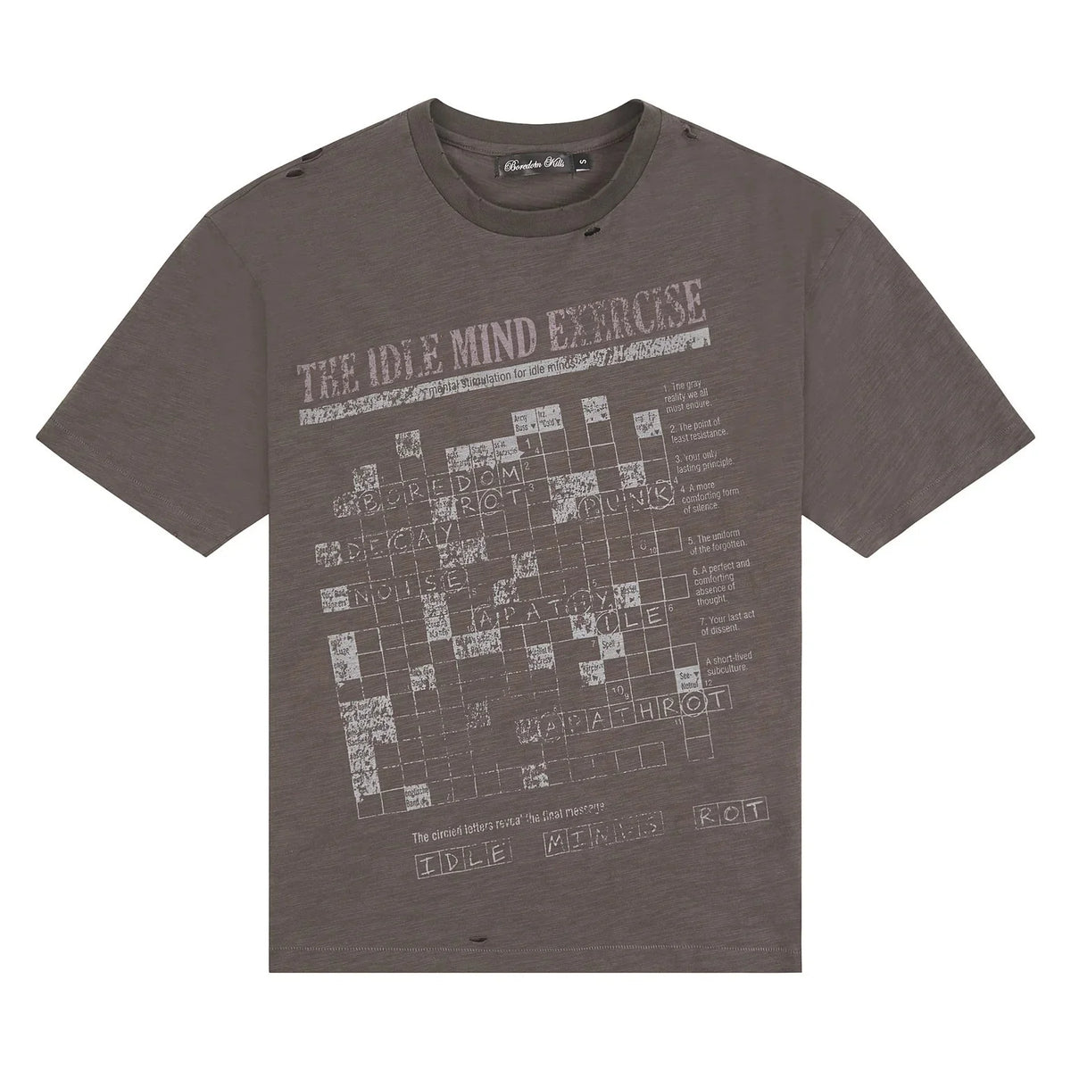 Boredom Kills - Scrambled Tee - Grey