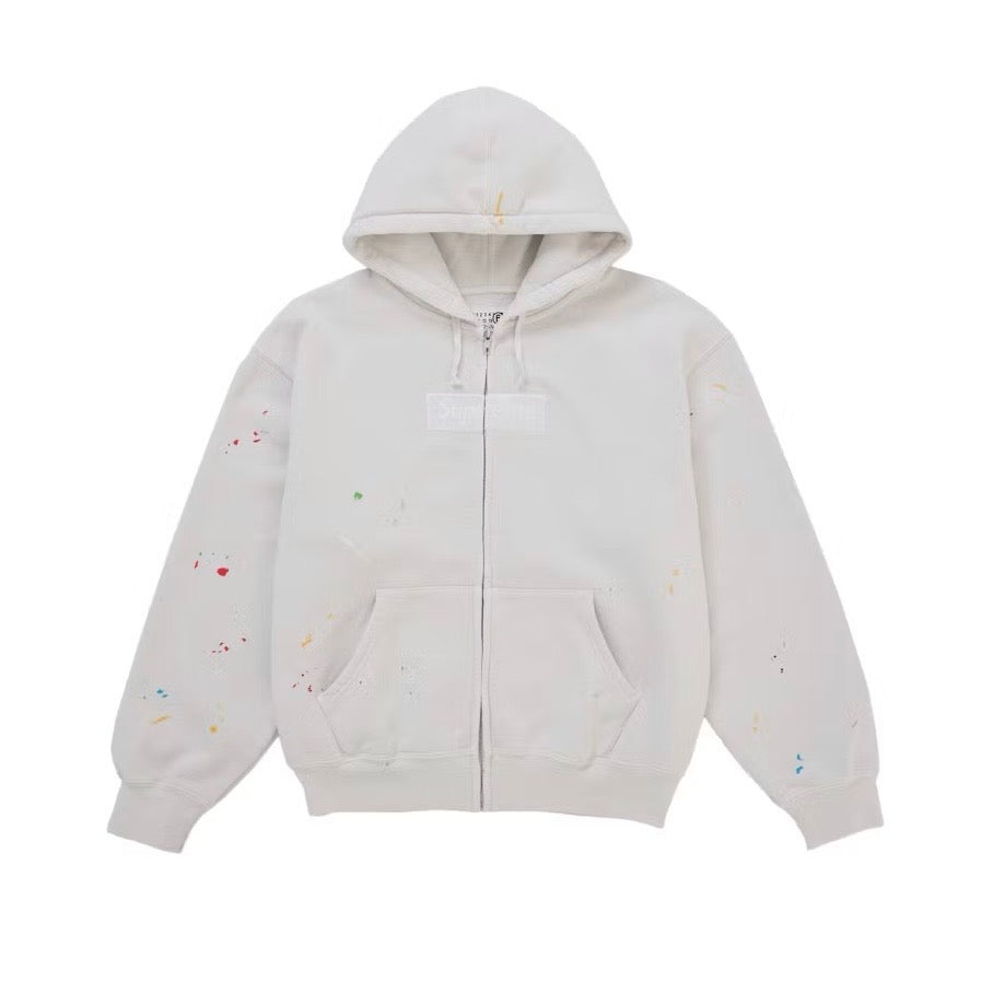 Supreme x Maison Margiela - Box Logo Zip Up Hoodie - White