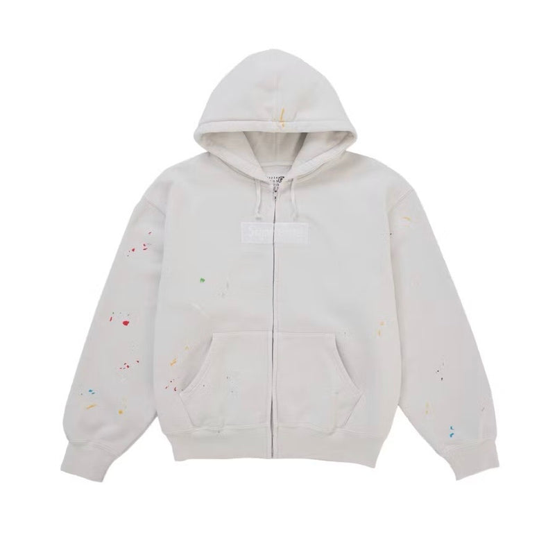 Supreme x Maison Margiela - Box Logo Zip Up Hoodie - White