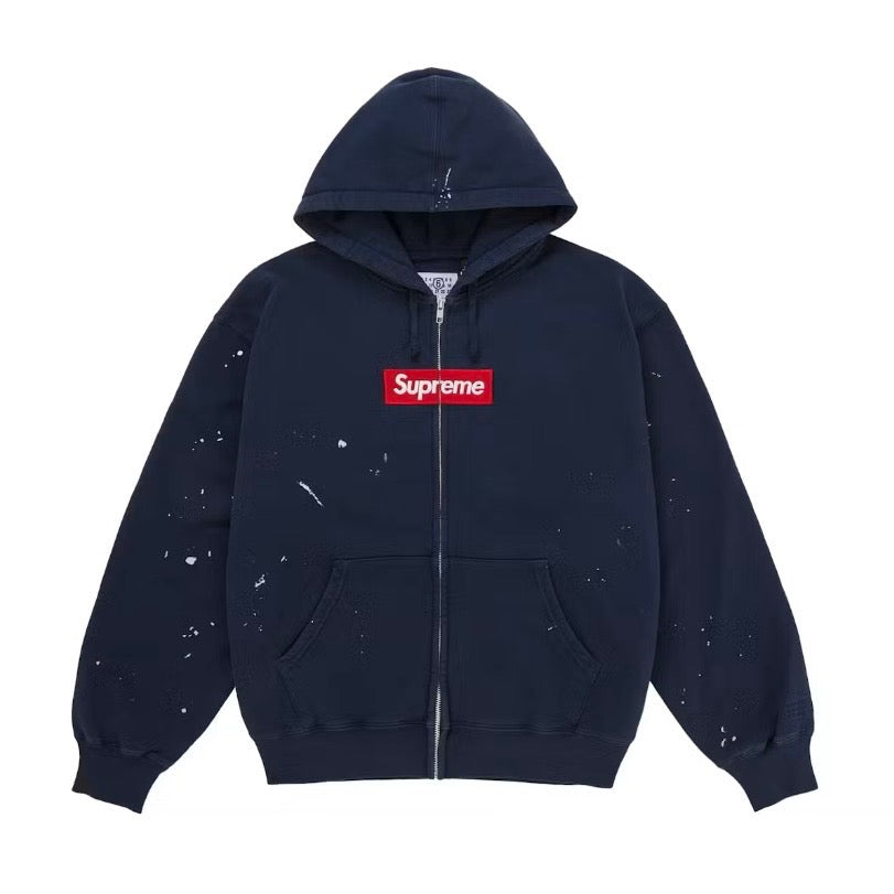 Supreme x Maison Margiela - Box Logo Zip Up Hoodie - Navy