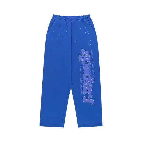 SP5DER - Rhinestone Punk V2 Sweatpants - Blue