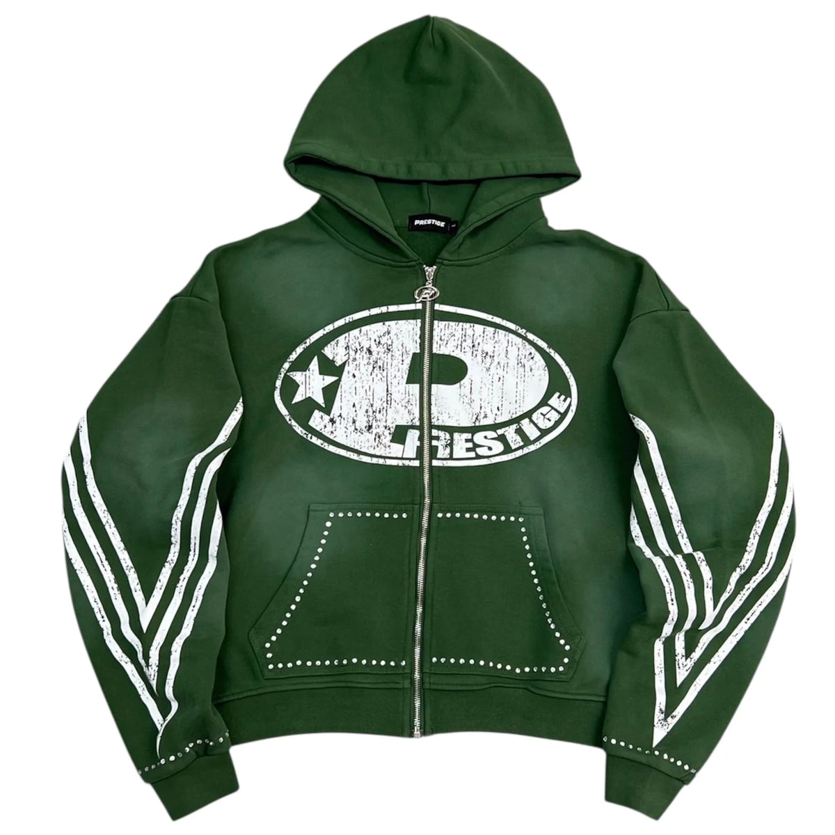Prestige Collections - P Logo Rhinestone Zip-Up - Green