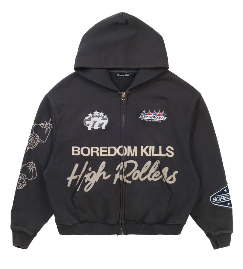 Boredom Kills - High Rollers Zip-Up - Black