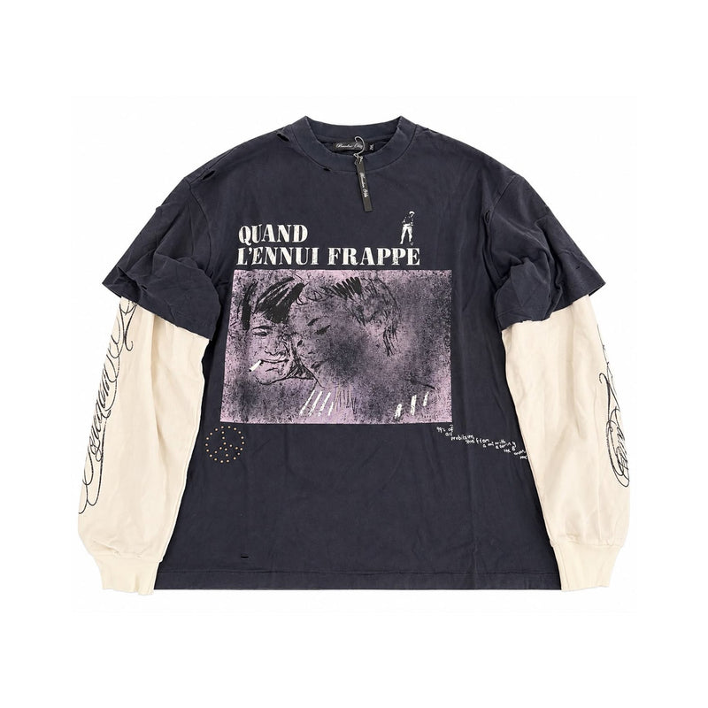 Boredom Kills - French Thermal L/S Tee - Navy