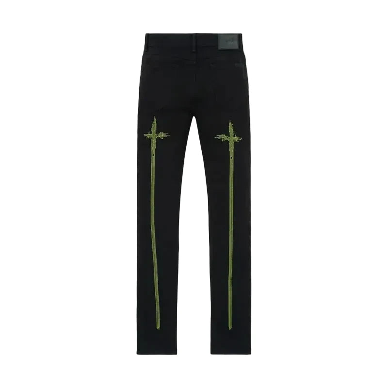 RTA - Bryant Skinny Jean Digital Cross - Black/Green