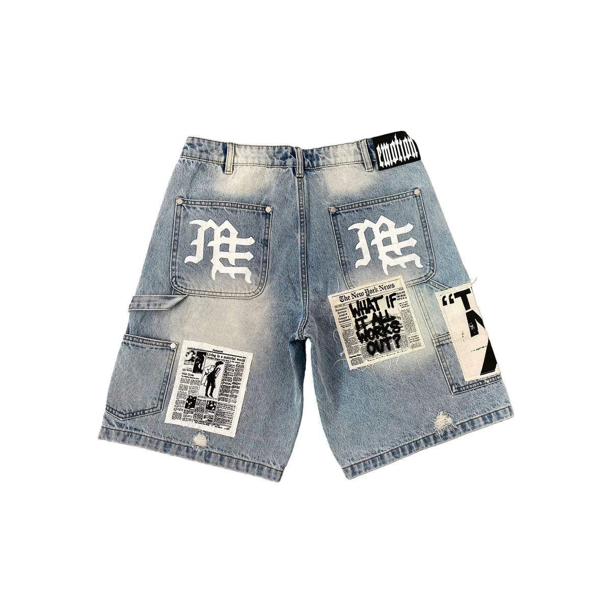 MIXED EMOTION - AI Denim Shorts - Blue