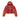 Distressed red Vale USA zip-up hoodie. "VALLEY 00" in red on chest, yellow & red flame appliques on sleeves, cream ribbed cuffs/hem.