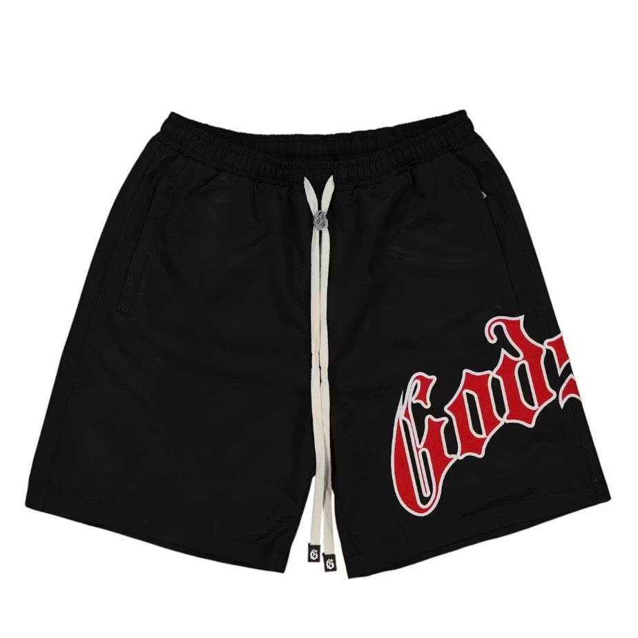 GODSPEED - OG Logo Nylon Shorts - Black/Red