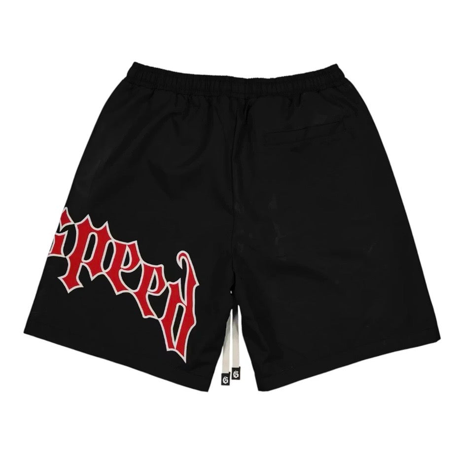 GODSPEED - OG Logo Nylon Shorts - Black/Red