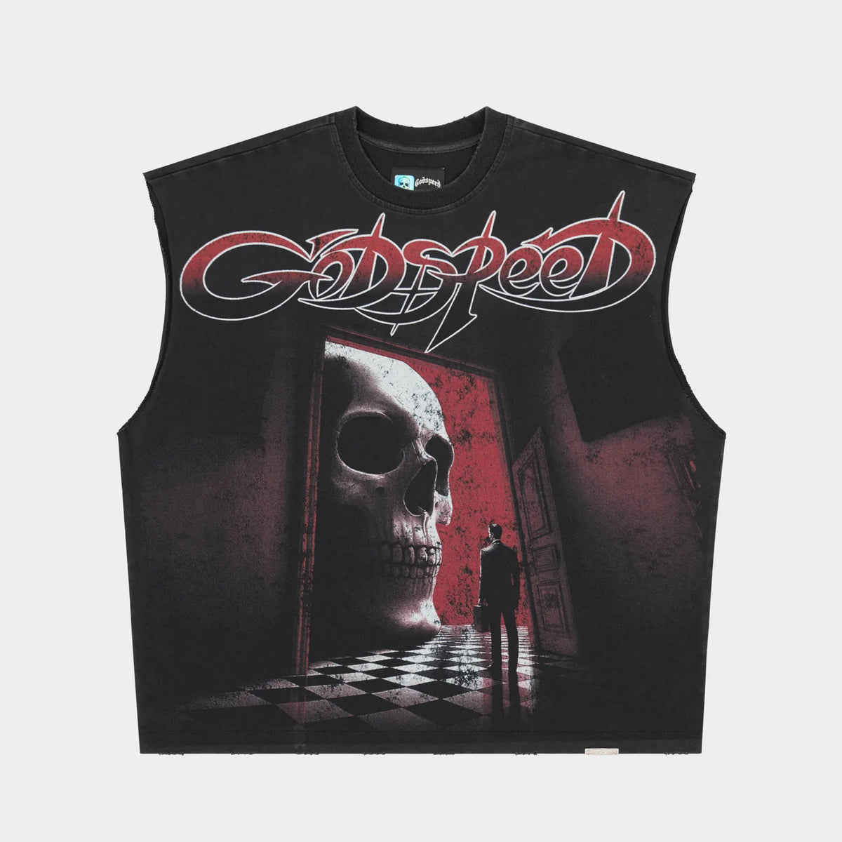 GODSPEED - Fate’s Doorstep Sleeveless Tee - Black Wash