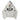 Bottega Desires grey tech jacket hoodie, full-zip. Large black BD logo on chest, smaller logos on hood, sleeves, pockets.
