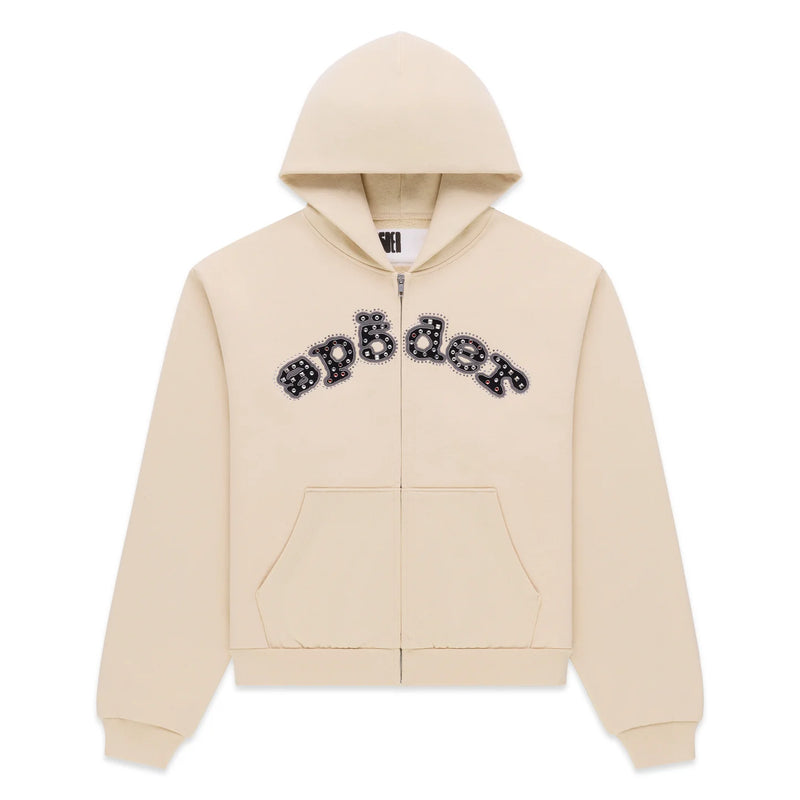 SP5DER - Mixed Stone OG Logo Zip-Up - Cream