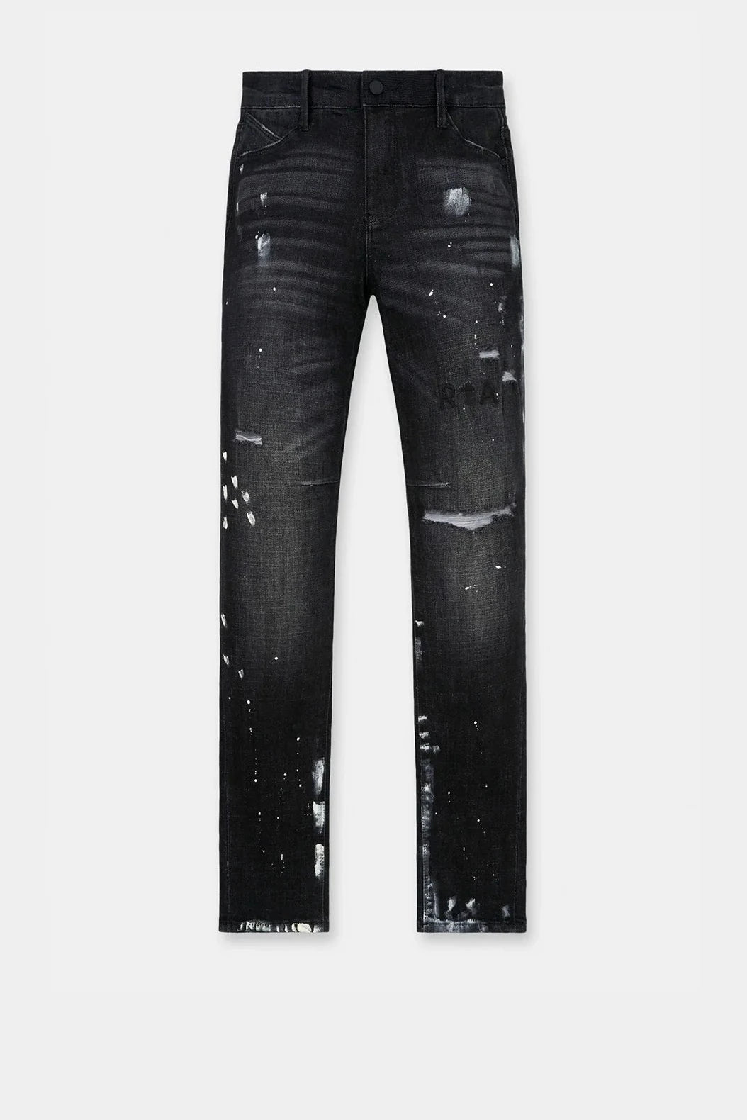 RTA Clayton Ripped Paint Splatter Jeans - Charcoal