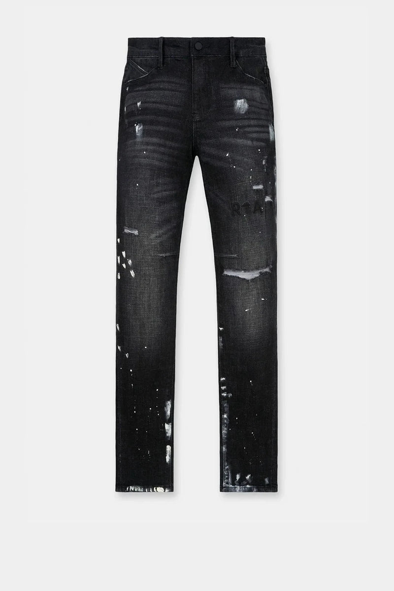 RTA - Ripped Paint Splatter Jeans - Charcoal
