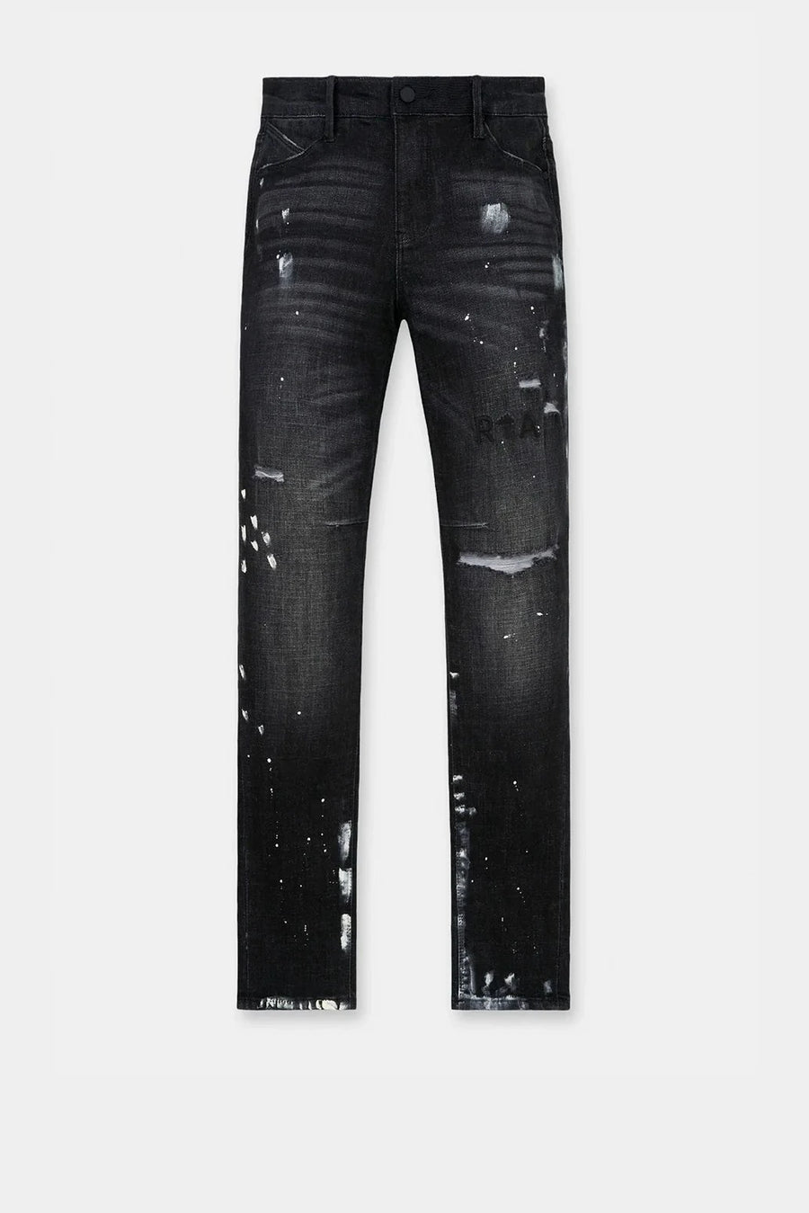 RTA Clayton Ripped Paint Splatter Jeans - Charcoal