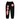 Black Saint Vanity varsity sweatpants with red 'SAINT' letters vertically on the left leg and a red 'VANITY' patch on the right hip.
